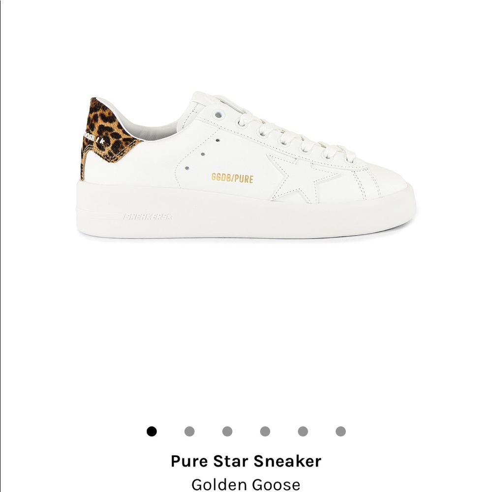 Lightly worn pure star golden goose sneakers with leopard size 7